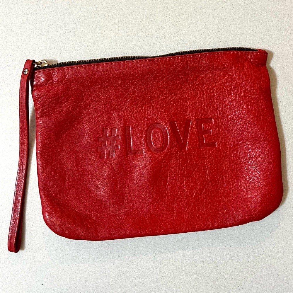 B-Low The Belt Red Leather LOVE Wristlet